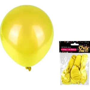 Metallic Yellow Balloons, 6-pack