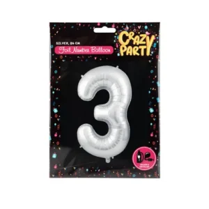 Silver Helium Foil Balloon, 3