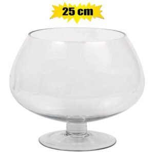 Vase glass footed 25x25cm assorted