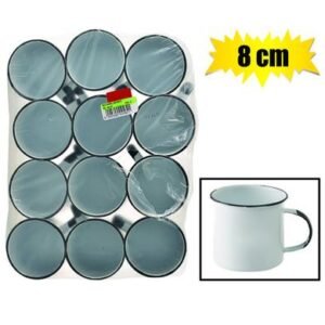 Mug enamel 8cm white-kango