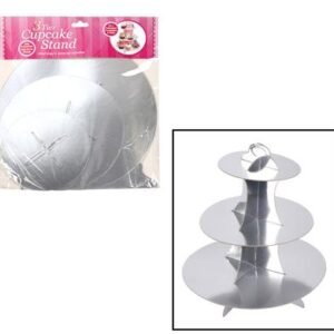 Cake stand paper 3-tier metalic