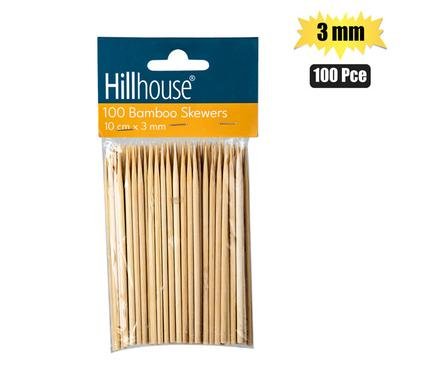 Skewers bamboo 10cm 100 Piece 3mm home n leisure