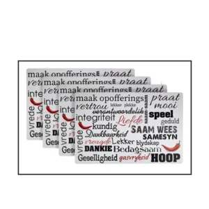 Placemat Set 4 Piece 43 X 29cm Afrikaans