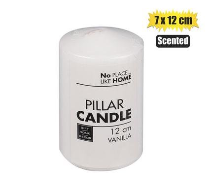 Pillar Candle, 12 X 7cm White Scented