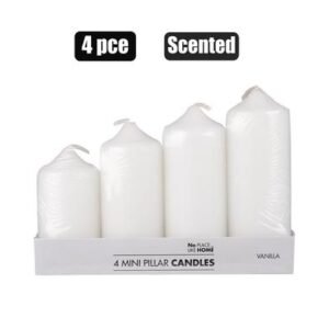 Pillar Candle, 4-piece White Set