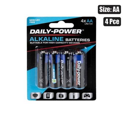 Alkaline Battery Size Aa 4 Pack
