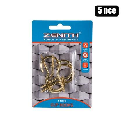 Cup-hooks brass-plastic 50mm 5 Piece zenith