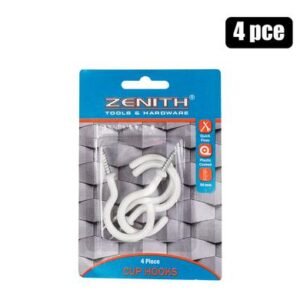 Cup-hooks white plastic-ctd 50mm 4 Piece zenith