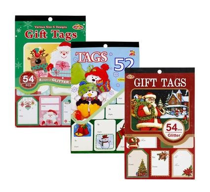 Xmas stationery gift tag peel 'n stick