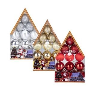 XMAS TREE DECOR BALLS 12 Piece ASSORTED