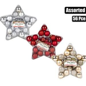 Xmas tree decor ball 56 Piece, 3/5cm colours