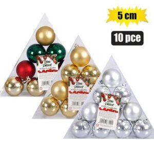 Xmas tree decor balls 10 Piece 5cmpyramid