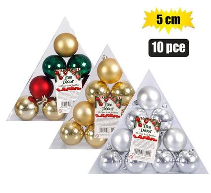 Xmas tree decor balls 10 Piece 5cmpyramid