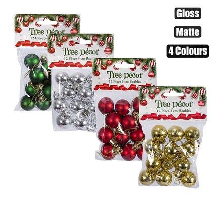 Xmas tree decor balls 12 Piece 3cm
