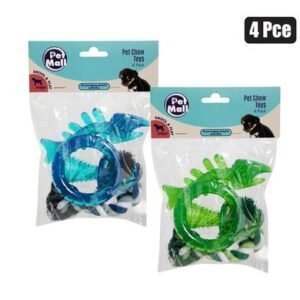 Puppy Toy Rubber & Rope 4 Pack
