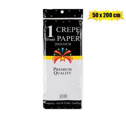 Paper crepe sheet white 50x200cm