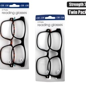 Reading Glasses +2 Twin Pack Assorted