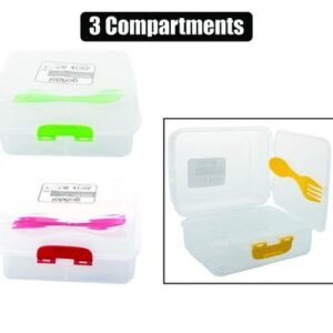 Lunch Box Three Divisions 13 X 17 X 9cm