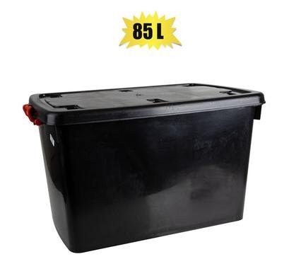 STORAGE BOX BLACK WHEELS 85L 57x36x39cm