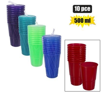 Tumblers plastic 10 Piece 500ml milla
