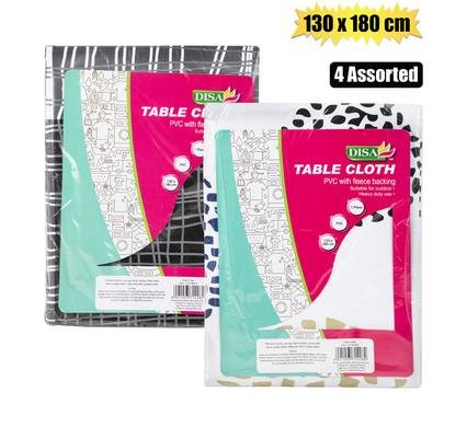 Table Cloth Pva 130 X 180cm, Assorted