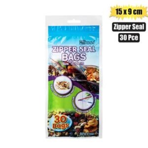 DISPOSABLE BAG ZIPPERSEAL 30 Piece 15x9cm