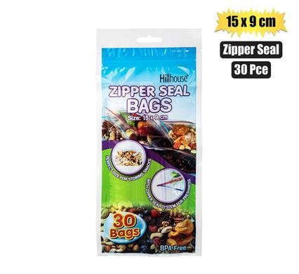 DISPOSABLE BAG ZIPPERSEAL 30 Piece 15x9cm