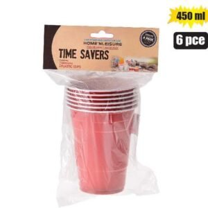 Plastic Picnic Cups, 450ml, 6-piece