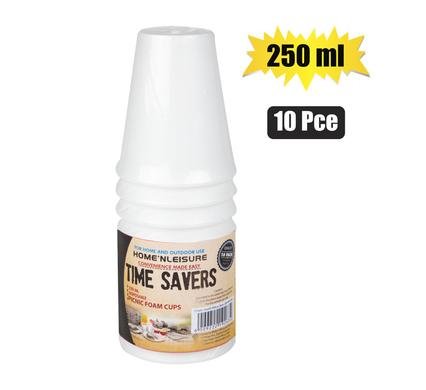 Foam Picnic Cups, 250ml, 10-piece