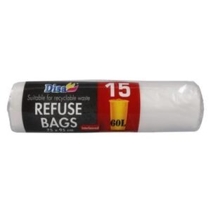 Refuse Bags Black, 75 X 95cm, 15-piece