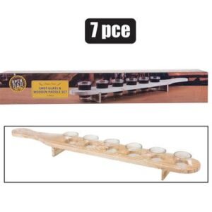 Shot Glass Set with Paddle, 7-piece