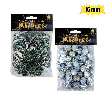 Traditional Glass Marbles, 90-piece