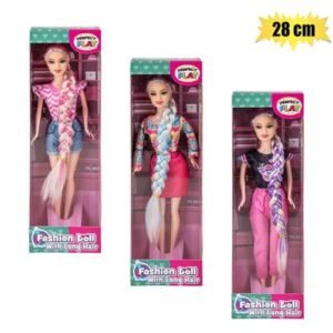 FASHION DOLL WITH EXTRA LONG HAIR 28cm