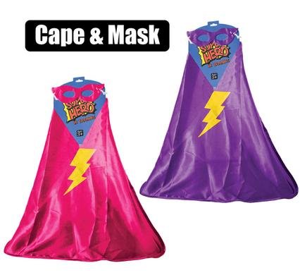Childs Hero Cape & Eye Mask, 2-piece