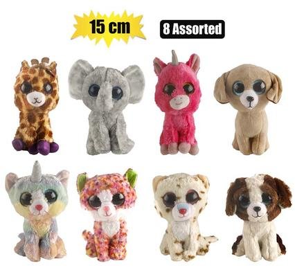 Stuffed Big Eyed Animal, 15cm