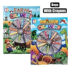 Boy Colouring Book with Wax Crayons/priced per Book